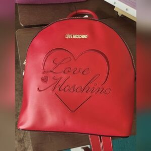 Love Moschino Logo Red Backpack